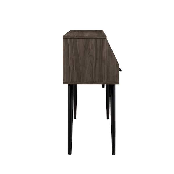 44 in. Slate Grey Angled Rectangle Wood Modern Console Table with 2-Drawers