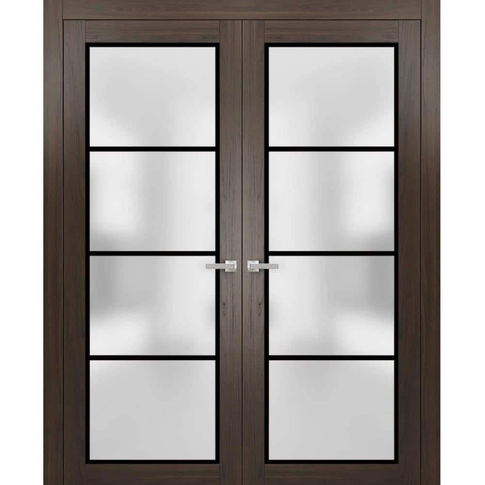 64 in. x 80 in. 2 Panel Chocolate Ash Finished Solid Wood Sliding Door with Hardware price history on PriceWatchPro