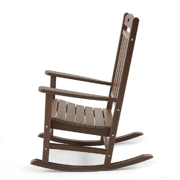 Polydun High-Eco Mahogany Plastic Outdoor Rocking Chair