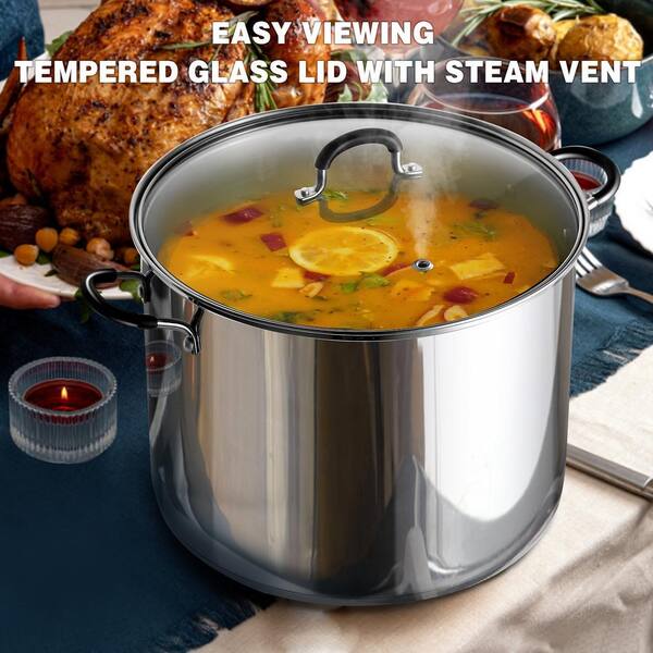 Cook N Home Professional 20qt S/S large Stock Pot with Lid with