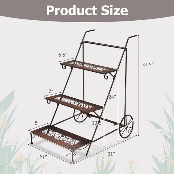 Wooden Double Layer Rack Desk Storage Organizer, Foldable 2-Tier Ladder  Shelves, Durable Shelf Flower Pot Seasoning Racks, Sundries Shelf, Home  Decor