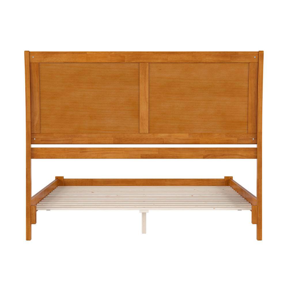 Portland Light Toffee Queen Wood Platform Bed with Headboard