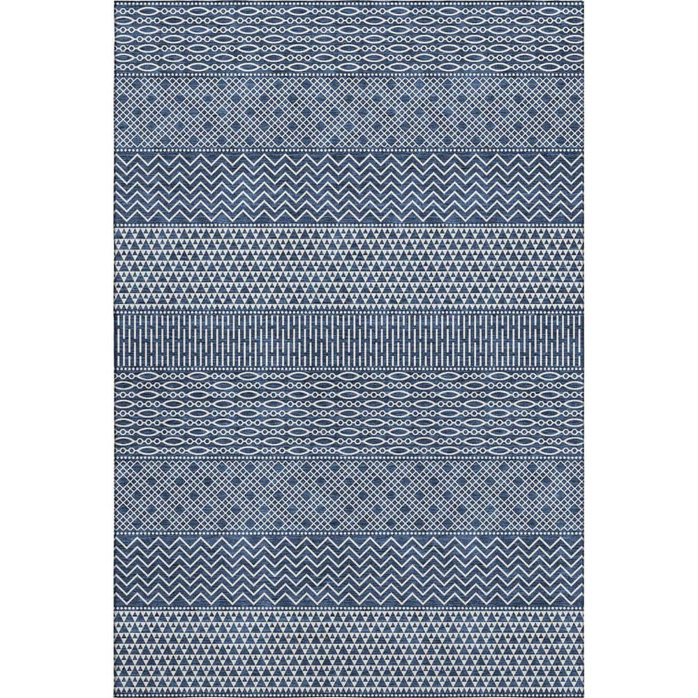 Mayfield Premium Machine Washable Abstract AMF939 Navy 3 ft. x 4 ft. Area Rug price history on PriceWatchPro