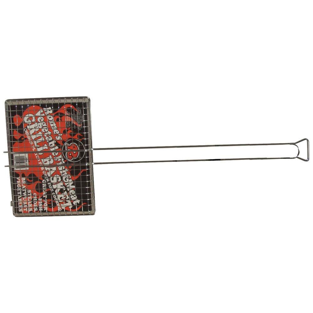 Chrome Plated Steel Grill Basket with Alloy Steel Lid