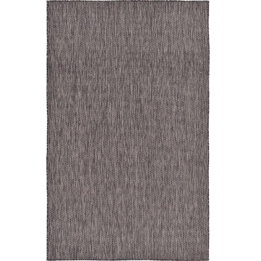 Black Polypropylene 5 ft. x 8 ft. Solid Indoor/Outdoor Area Rug