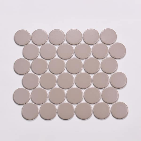 Marin 2 in. Penny Round Matte Porcelain Mosaic in Coastal Cliff (8.61 sq. ft. /case)