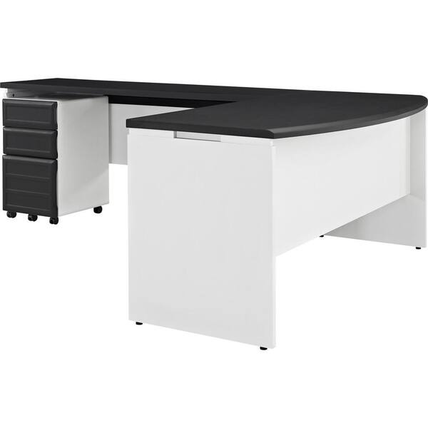Altra Furniture Altra Pursuit White and Gray Desk with Storage