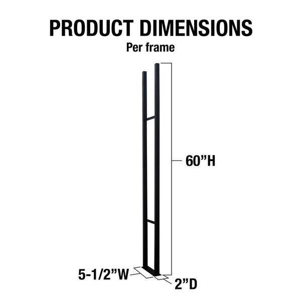 18-Bottle Black Metal Floor to Ceiling Wall Mounted Frame Wine Rack