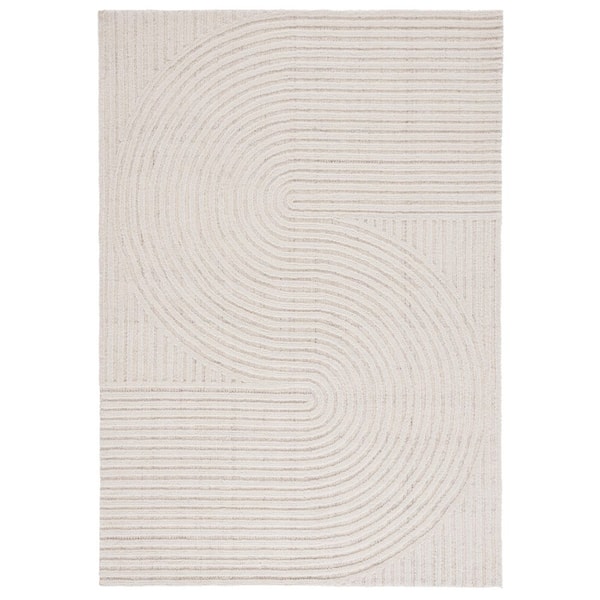 Southampton 2 ft. x 3 ft. Ivory Meander Striped Area Rug
