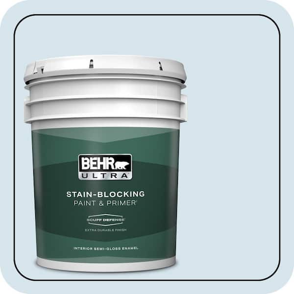 BEHR ULTRA 5 gal. #560C-1 Rain Water Extra Durable Semi-Gloss Enamel Interior Paint & Primer