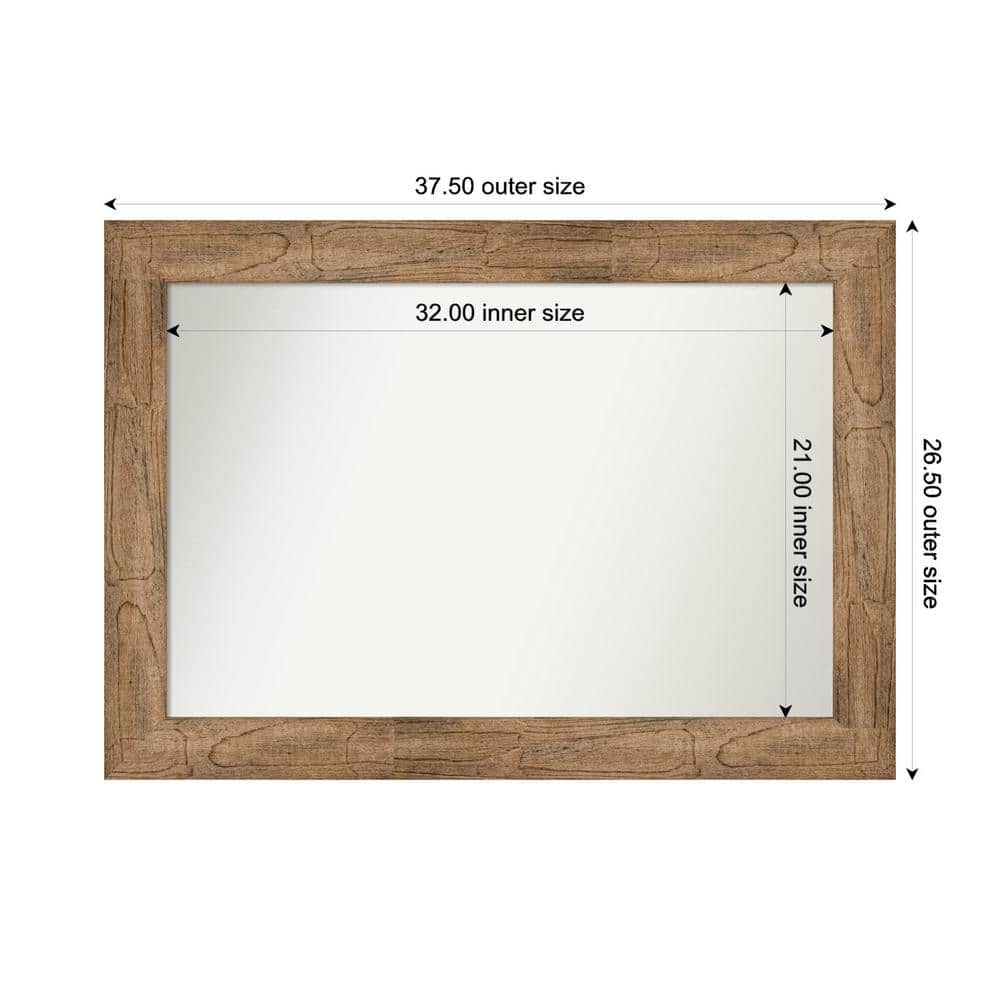 Owl Brown 37.5 in. W. x 26.5 in. Custom Non-Beveled Wood Framed Bathroom Vanity Wall Mirror price history on PriceWatchPro