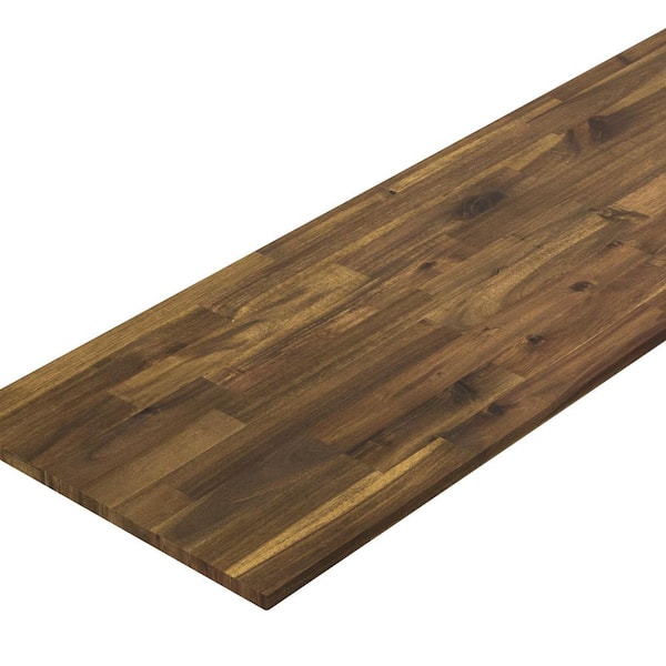 Interbuild 8 ft. L x 25.5 in. D, Acacia Butcher Block  Countertop in Brown with Square Edge