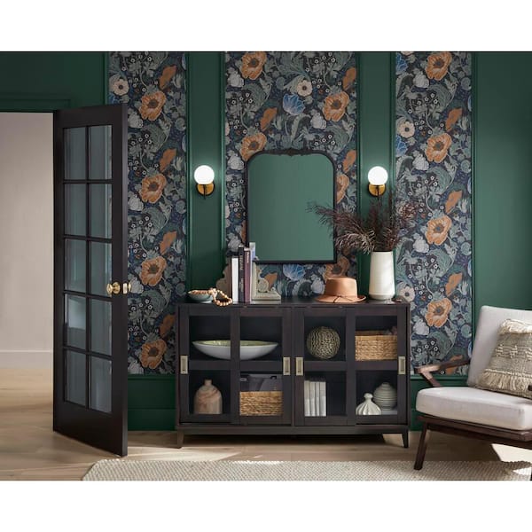 Home Decorators Collection Canonbury Ebony Brown Wood Buffet Table with Glass Doors (55.30 in. W x 34 in. H)