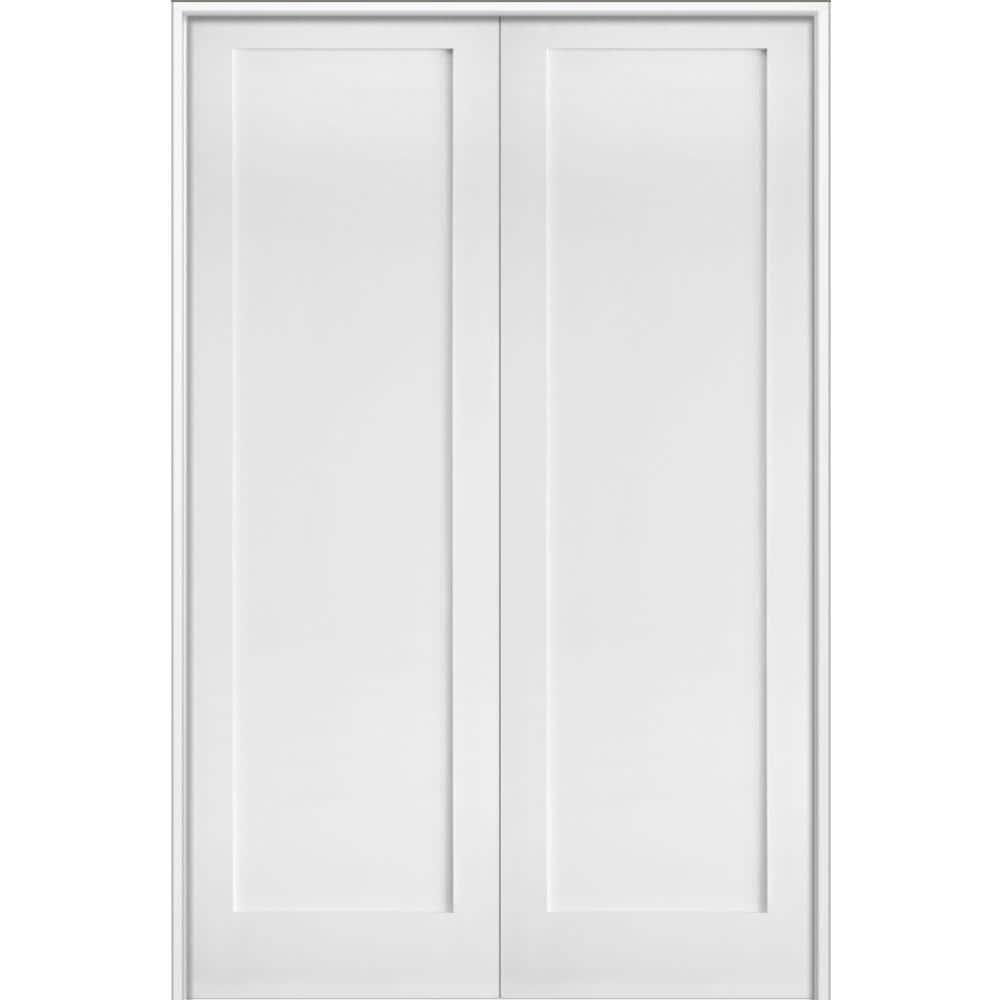64 in. x 96 in. Craftsman Shaker 1-Panel Both Active MDF Solid Core Primed Wood Double Prehung Interior French Door price history on PriceWatchPro