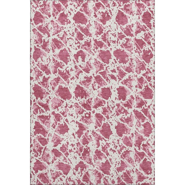 Addison Rugs Mayfield Premium Machine Washable Abstract AMF969 Blush 9 ft. x 12 ft. Area Rug