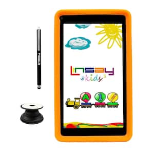 7 in. 2GB RAM 32GB Storage Android 12 Tablet with Orange Kids Defender Case, Holder and Pen