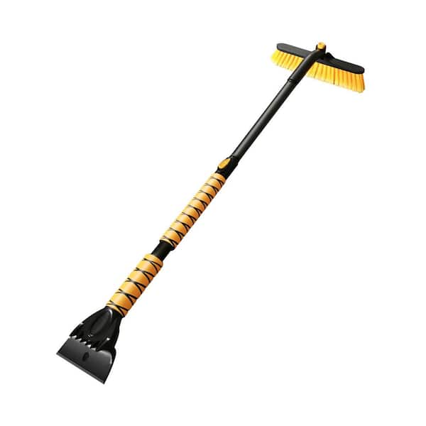 Truck Vehicle Snow Brush Ice Scraper Extendable 44 in. 360° Rotating Foam Grip Windshield Cleaner