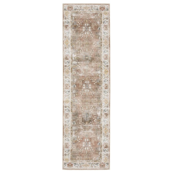 Home Decorators Collection Harmony Clay 2 ft. x 7 ft. Indoor Machine Washable Runner Rug