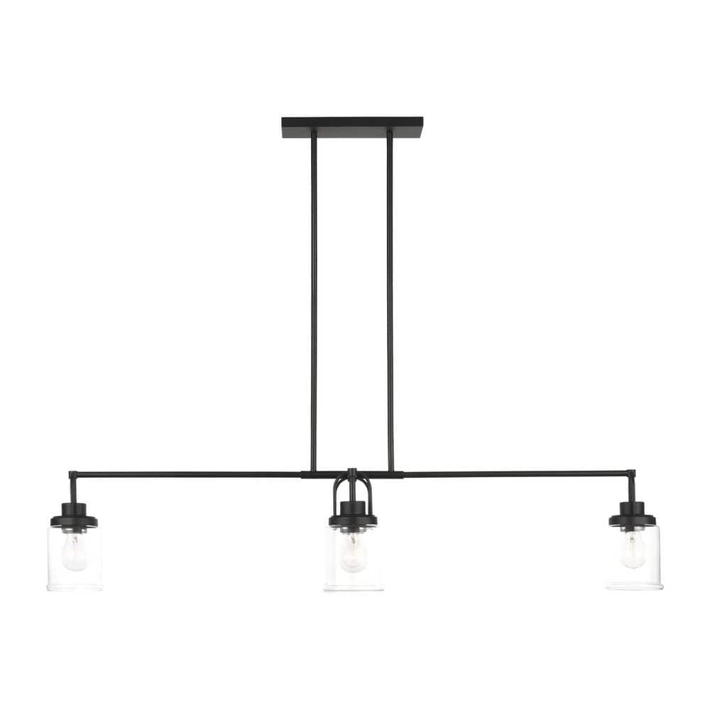 Anders 4-Light Midnight Black Linear Chandelier with Clear Glass Shades price history on PriceWatchPro