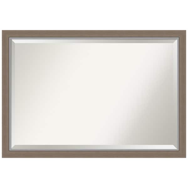 Amanti Art Medium Rectangle Eva Brown Beveled Glass Casual Mirror (27.25 in. H x 39.25 in. W)