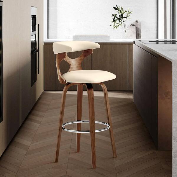 Armen Living Zenia 26 in. Counter Height Swivel Stool w/ High Back