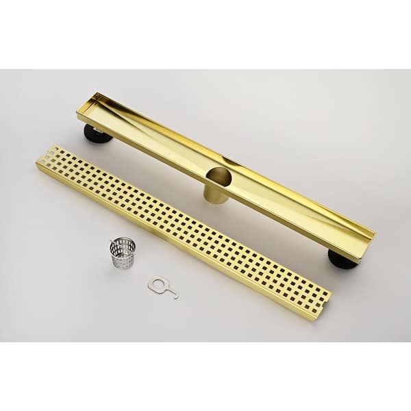 Side Outlet Linear Shower Drain 24 Inch With Hair Trap by SereneDrains – Shower  Drains Shop