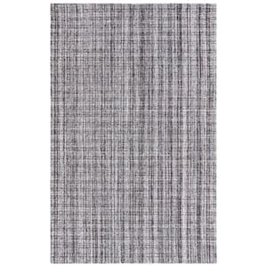 Abstract Gray/Brown 5 ft. x 8 ft. Modern Plaid Area Rug