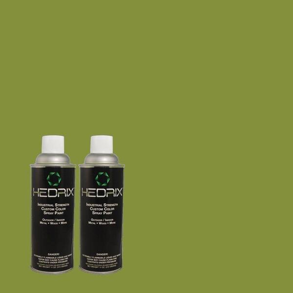 Hedrix 11 oz. Match of 420D-6 Thyme Green Low Lustre Custom Spray Paint (2-Pack)