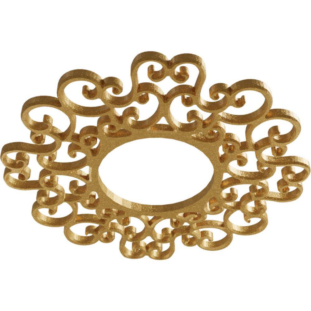 Gold 22" PVC Pierced Ceiling Medallion with Filigree Design