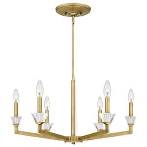 Lottie 6-Light Aged Brass Chandelier