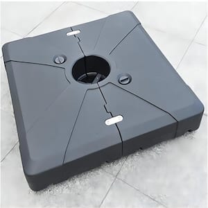 220 lbs. Square 3D Surface Fashionable Sand/Water Filled Patio Umbrella Base in Black