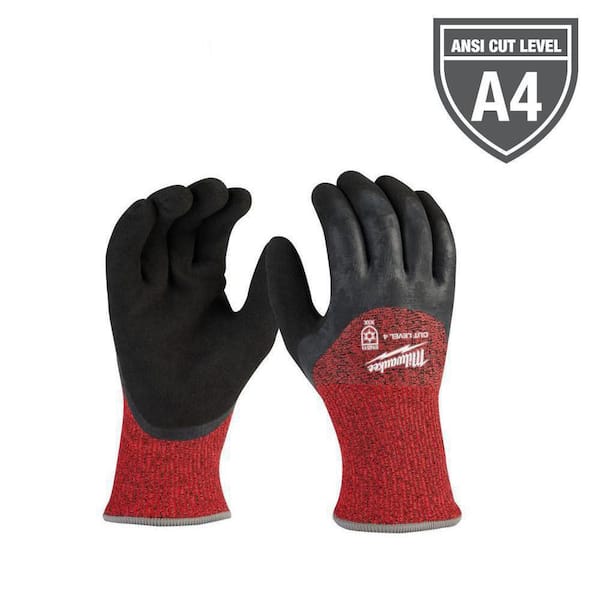 Milwaukee X-Large Red Latex Level 4 Cut Resistant Insulated Winter Dipped Work Gloves