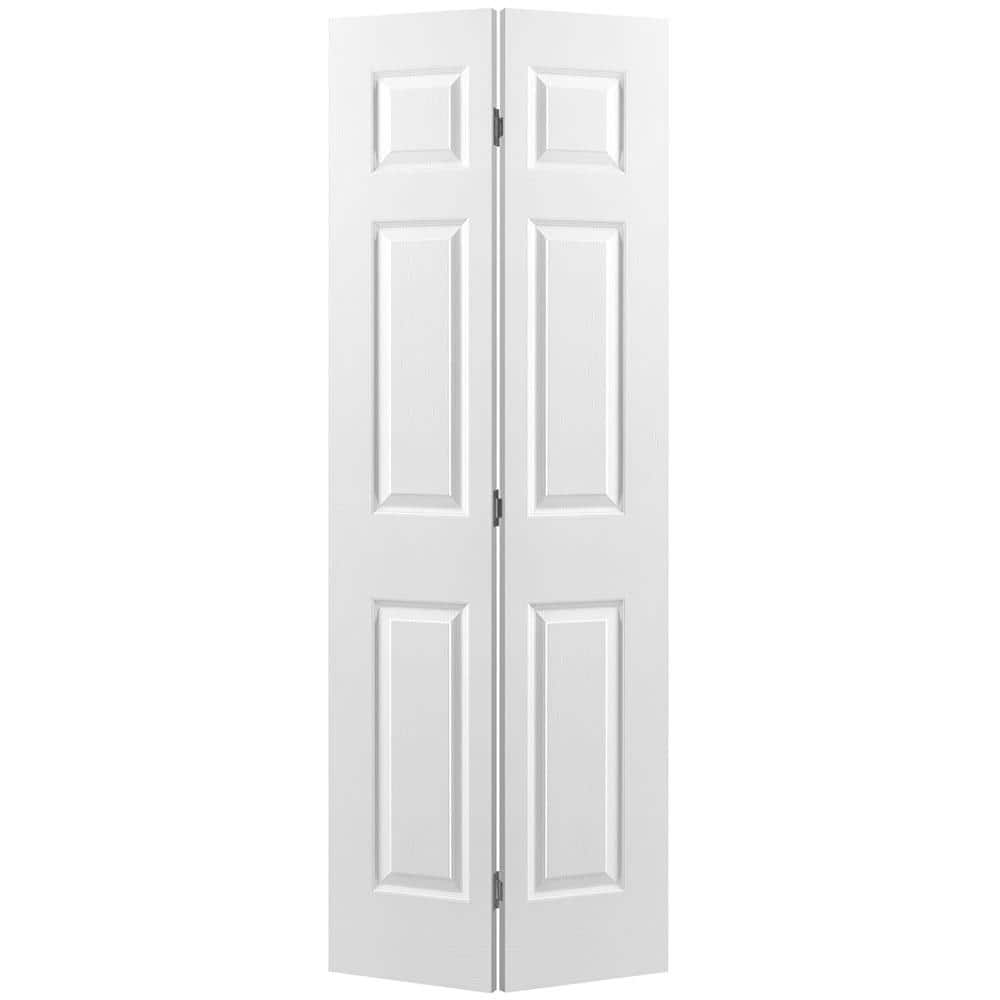 Masonite 24 in. x 80 in. Textured 6-Panel Primed Hollow Core Composite Bi- fold Interior Door 02431 - The Home Depot