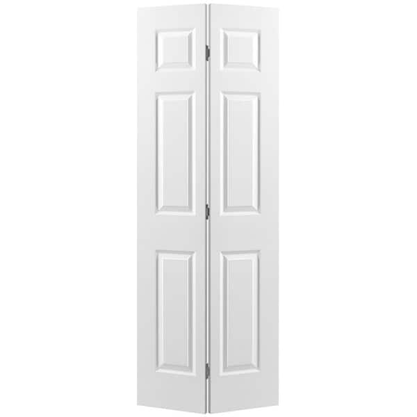 Masonite 32 in. x 80 in. 6 Panel Textured Primed Hollow Core Composite Bi-fold Interior Door