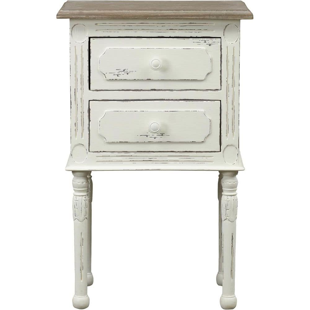 White 2 Drawer 16.2 in. W Nightstand, Sturdy Bedside Nightstand Table price history on PriceWatchPro