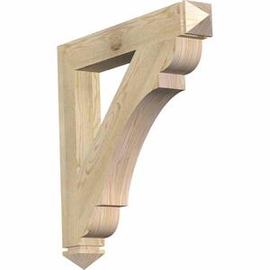 4 in. x 30 in. x 30 in. Douglas Fir Olympic Arts and Crafts Rough Sawn Bracket