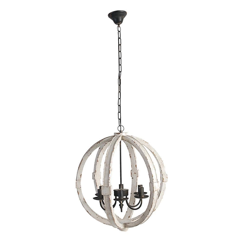 6-Light Beige Wood Hanging Light Fixture Chandelier with Adjustable Chain (Bulbs not Included) price history on PriceWatchPro
