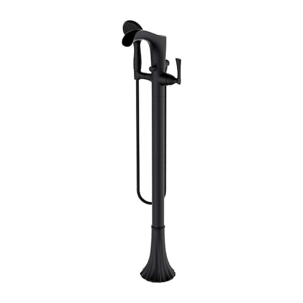 Rhen 1-Handle Tub Filler Trim Kit with Handshower in Matte Black (Valve Not Included)