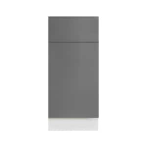 Valencia Assembled 12-in. W x 24-in. D x 34.5-in. H in Gloss Gray Plywood Assembled Base Kitchen Cabinet
