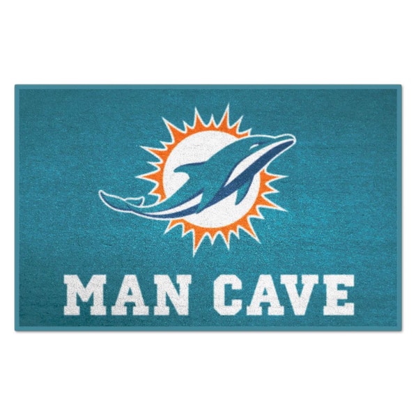 NFL Miami Dolphins Teal Man Cave 2 ft. x 3 ft. Area Rug