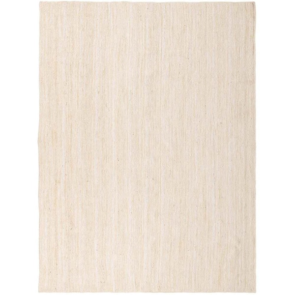 Unique Loom Braided Jute Dhaka White 10' 0 x 14' 1 Area Rug