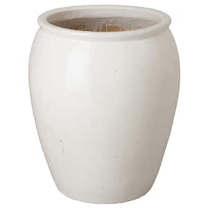 23.5 in. x 30 in. H White Ceramic Tall Jar Planter LG