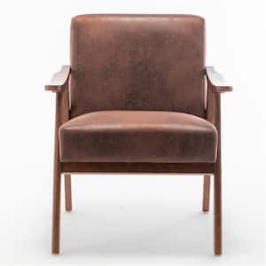 Cedrice 26.37 in. Light Brown, Wide Microfiber Accent Chair