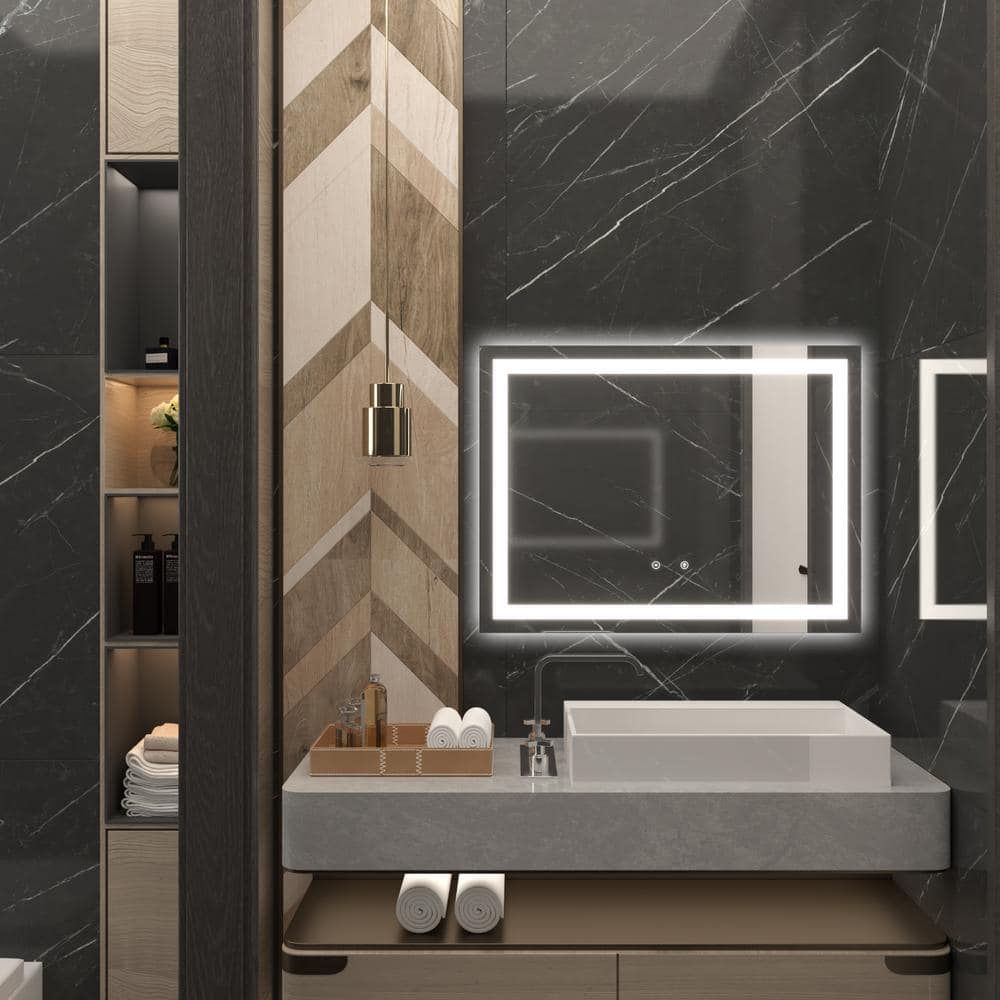 Luminous Crystal 32"x24" Frameless LED Bathroom Vanity Mirror