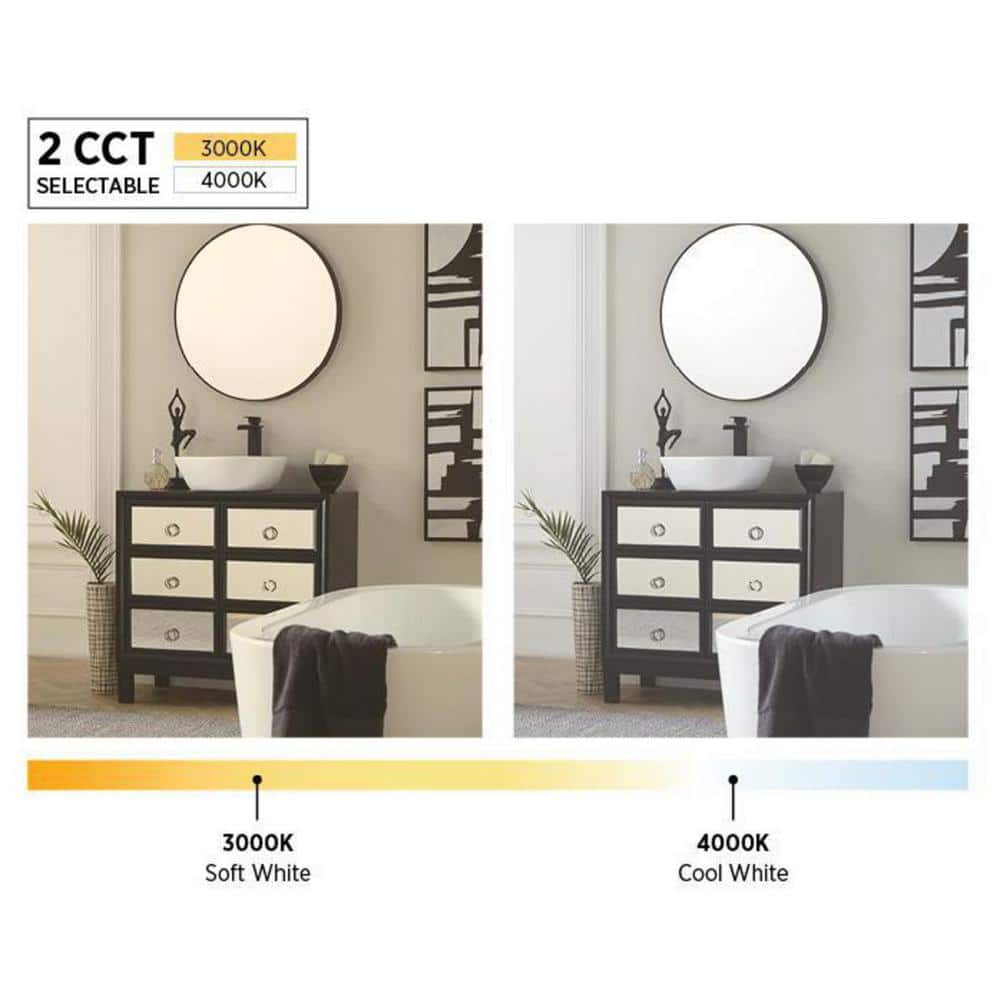 Everlume 24-Inch Brushed Nickel LED Bath Vanity Light with Frosted Glass