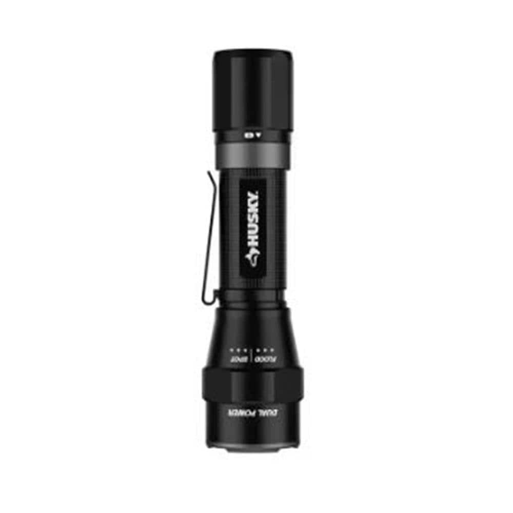 Husky 1200 Lumens Dual Power Led Rechargeable Focusing Flashlight Pvl Flt 0020 The Home Depot 9627