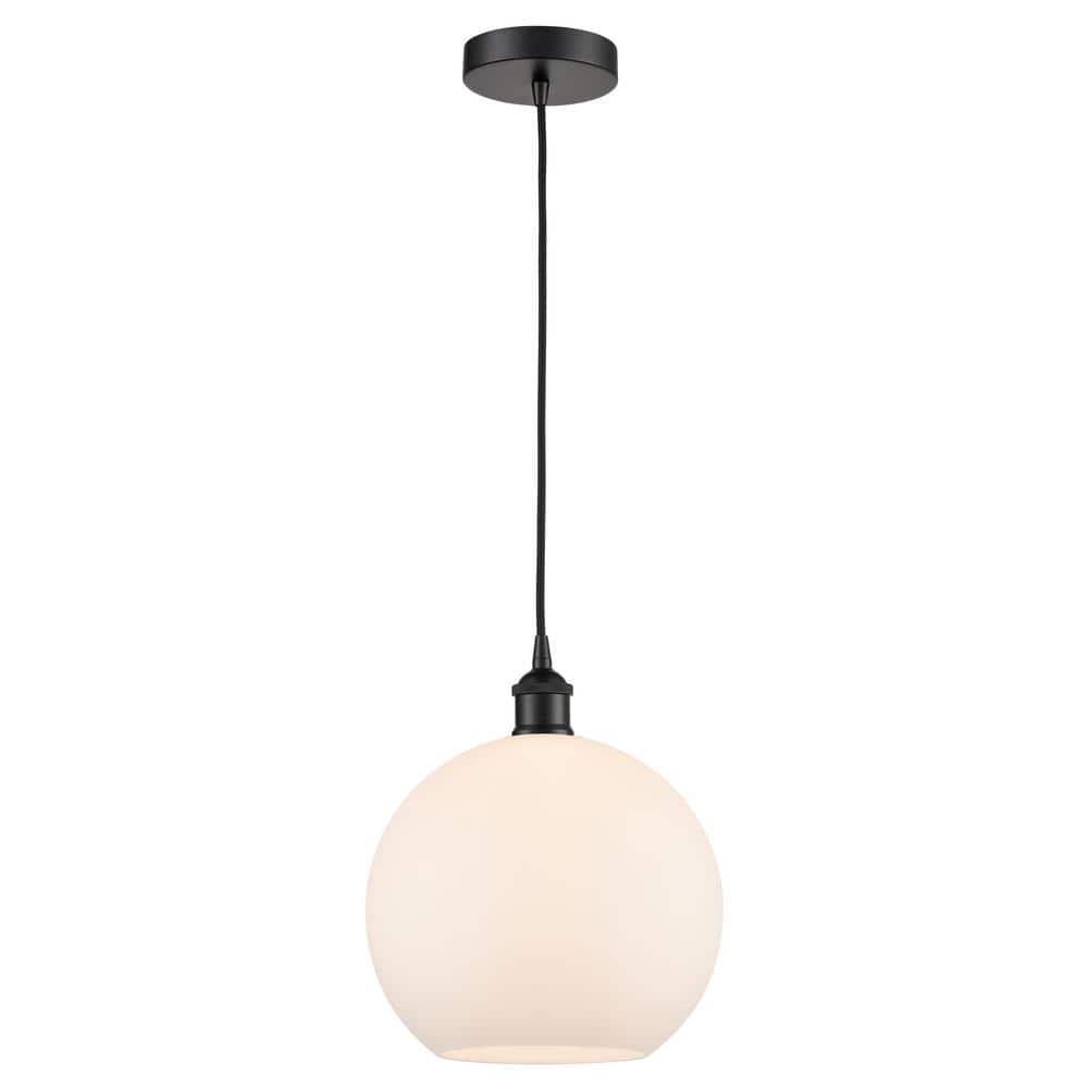Edison Matte Black 13" Globe Mini Pendant with Versatile Shades