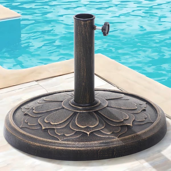 27 lbs. Heavy-Duty Patio Umbrella Base in Bronze