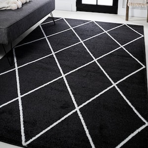 Cole Minimalist Diamond Trellis Black/White 5 ft. x 8 ft. Area Rug