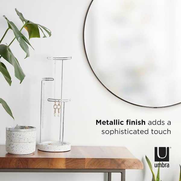 Umbra Hub Round Contemporary Mirror Metallic Titanium (34 in. H x 34 in. W)  1012715-378 - The Home Depot